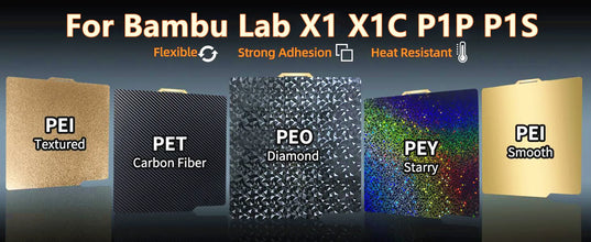 Double-Sided Magnetic PEI Build Plate – Spring Steel Sheet, Textured Surface, Multiple Sizes for Ender 3, CR10, P1P, and More | Printin3D.co