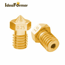 V6 Brass Nozzle Set – 5/10pcs (M6 Thread, 0.2–1.0mm) for 1.75mm Filament | Compatible with V5/V6 Hotends | Printin3D.co