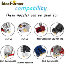 V6 Brass Nozzle Set – 5/10pcs (M6 Thread, 0.2–1.0mm) for 1.75mm Filament | Compatible with V5/V6 Hotends | Printin3D.co