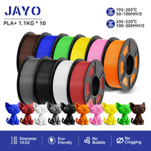 10-Roll Multicolor PLA+ / PLA / PETG Filament Bundle – 1.75mm | No-Bubble FDM Filament | Printin3D.co