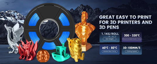 Silk PLA+ Filament – 5-Roll Bundle (1.75mm, 1.1KG Each) | Dual & Triple Rainbow Colors | Printin3D.co