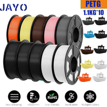 10-Roll PETG Filament Bundle – 1.75mm | Bubble-Free, Multi-Color 3D Printing | 1.1KG Each | Printin3D.co