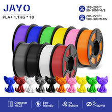 10-Roll Multicolor PLA+ / PLA / PETG Filament Bundle – 1.75mm | No-Bubble FDM Filament | Printin3D.co