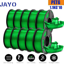 10-Roll PETG Filament Bundle – 1.75mm | Bubble-Free, Multi-Color 3D Printing | 1.1KG Each | Printin3D.co