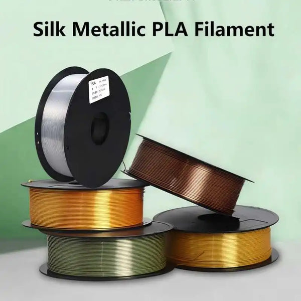 Silk Metallic PLA Filament – 1KG Spool, 1.75mm ±0.03mm, Glossy Finish for FDM 3D Printers | Printin3D.co