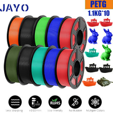10-Roll PETG Filament Bundle – 1.75mm | Bubble-Free, Multi-Color 3D Printing | 1.1KG Each | Printin3D.co