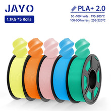 5-Roll Mixed PLA Filament Bundle – PLA+, Matte, Meta & PLA 2.0 | 1.75mm, 1.1KG Each | Printin3D.co