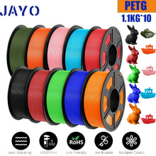 10-Roll Multicolor PLA+ / PLA / PETG Filament Bundle – 1.75mm | No-Bubble FDM Filament | Printin3D.co