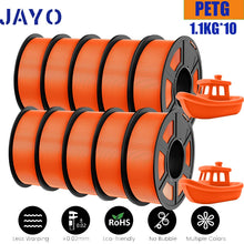 10-Roll PETG Filament Bundle – 1.75mm | Bubble-Free, Multi-Color 3D Printing | 1.1KG Each | Printin3D.co