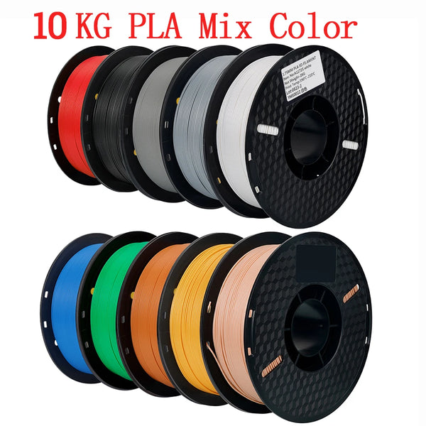 KINGROON 22LBS PETG or PLA filament 3D Printer Filament 10 Rolls 1KG 1.75MM Eco-Friendly Good Toughness Mix Color | Printin3D.co