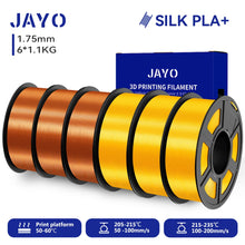 6-Roll Silk PLA+ Filament Bundle – 1.75mm | Glossy, Silky Finish for FDM Printers | Printin3D.co
