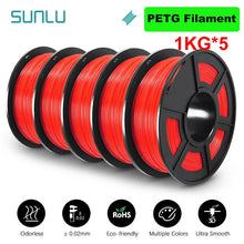 5KG Mixed 3D Printer Filament Bundle – PLA, PETG, PLA+ & Clear | 1.75mm (5 x 1KG Rolls) | Printin3D.co