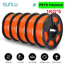 5KG Mixed 3D Printer Filament Bundle – PLA, PETG, PLA+ & Clear | 1.75mm (5 x 1KG Rolls) | Printin3D.co