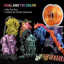 Silk PLA+ Filament – 5-Roll Bundle (1.75mm, 1.1KG Each) | Dual & Triple Rainbow Colors | Printin3D.co