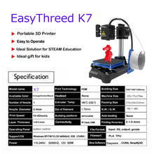 EasyThreed K7 Mini 3D Printer – Compact Entry-Level Toy Printer for Kids & Beginners | Uses PLA/TPU Filament | Printin3D.co