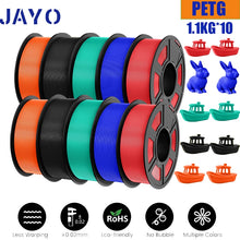 10-Roll PETG Filament Bundle – 1.75mm | Bubble-Free, Multi-Color 3D Printing | 1.1KG Each | Printin3D.co