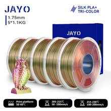 Silk PLA+ Filament – 5-Roll Bundle (1.75mm, 1.1KG Each) | Dual & Triple Rainbow Colors | Printin3D.co