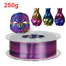250G Silk PLA Rainbow Filament – Dual Color 1.75mm PLA for 3D Printers, Gold Blend Finish | Printin3D.co