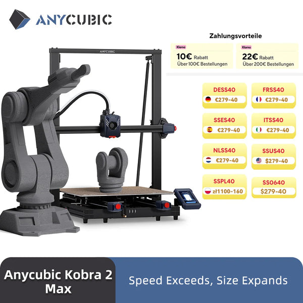 ANYCUBIC Kobra 2 MAX FDM Large Format 3D Printer | Printin3D.co