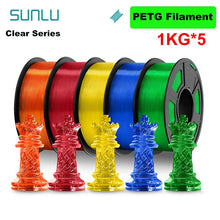 5KG Mixed 3D Printer Filament Bundle – PLA, PETG, PLA+ & Clear | 1.75mm (5 x 1KG Rolls) | Printin3D.co