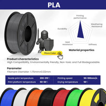 10-Roll Multicolor PLA+ / PLA / PETG Filament Bundle – 1.75mm | No-Bubble FDM Filament | Printin3D.co