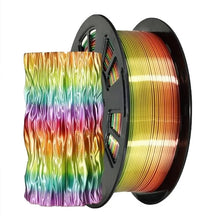 250G Silk PLA Rainbow Filament – Dual Color 1.75mm PLA for 3D Printers, Gold Blend Finish | Printin3D.co