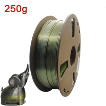 250G Silk PLA Rainbow Filament – Dual Color 1.75mm PLA for 3D Printers, Gold Blend Finish | Printin3D.co