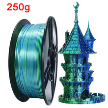 250G Silk PLA Rainbow Filament – Dual Color 1.75mm PLA for 3D Printers, Gold Blend Finish | Printin3D.co