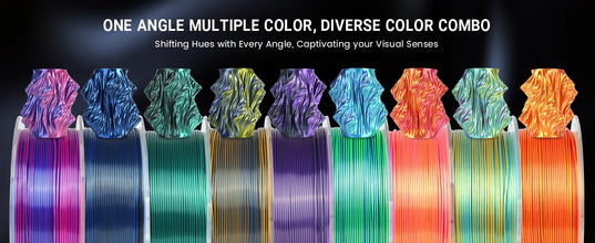 Silk PLA+ Filament – 5-Roll Bundle (1.75mm, 1.1KG Each) | Dual & Triple Rainbow Colors | Printin3D.co