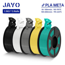 5-Roll Mixed PLA Filament Bundle – PLA+, Matte, Meta & PLA 2.0 | 1.75mm, 1.1KG Each | Printin3D.co