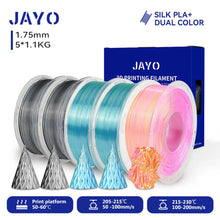 Silk PLA+ Filament – 5-Roll Bundle (1.75mm, 1.1KG Each) | Dual & Triple Rainbow Colors | Printin3D.co