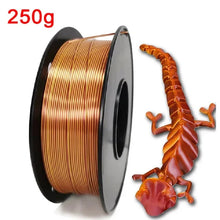 250G Silk PLA Rainbow Filament – Dual Color 1.75mm PLA for 3D Printers, Gold Blend Finish | Printin3D.co