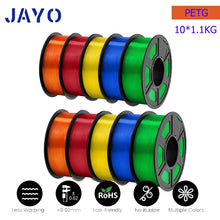 10-Roll Multicolor PLA+ / PLA / PETG Filament Bundle – 1.75mm | No-Bubble FDM Filament | Printin3D.co