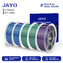 Silk PLA+ Filament – 5-Roll Bundle (1.75mm, 1.1KG Each) | Dual & Triple Rainbow Colors | Printin3D.co