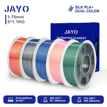 Silk PLA+ Filament – 5-Roll Bundle (1.75mm, 1.1KG Each) | Dual & Triple Rainbow Colors | Printin3D.co