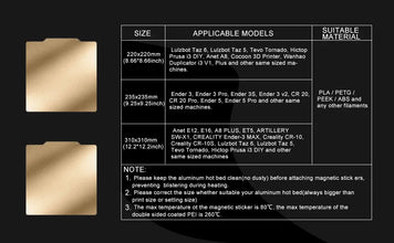 Double-Sided Magnetic PEI Build Plate – Spring Steel Sheet, Textured Surface, Multiple Sizes for Ender 3, CR10, P1P, and More | Printin3D.co