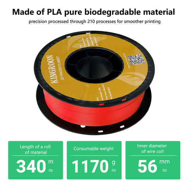 KINGROON 22LBS PETG or PLA filament 3D Printer Filament 10 Rolls 1KG 1.75MM Eco-Friendly Good Toughness Mix Color | Printin3D.co