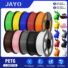 10-Roll PETG Filament Bundle – 1.75mm | Bubble-Free, Multi-Color 3D Printing | 1.1KG Each | Printin3D.co