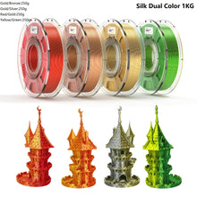 Dual Color PLA Filament – Silk & Matte Finish | 1.75mm, 1KG | Printin3D.co