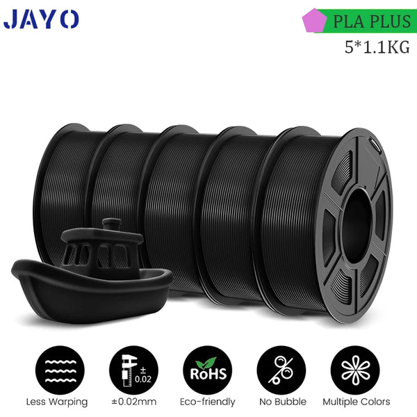 PLA Plus Filament – 5 Rolls (5.5KG Total, 1.75mm) | Colorful, Tough 3D Printing Material for FDM Printers | Printin3D.co