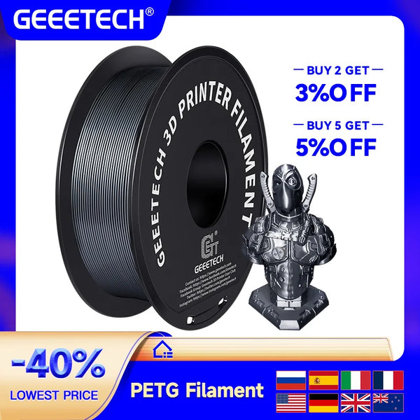 Pure PETG Filament – 1KG Spool (1.75mm) | Tangle-Free & Vacuum Sealed | Printin3D.co