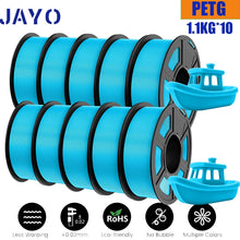 10-Roll PETG Filament Bundle – 1.75mm | Bubble-Free, Multi-Color 3D Printing | 1.1KG Each | Printin3D.co