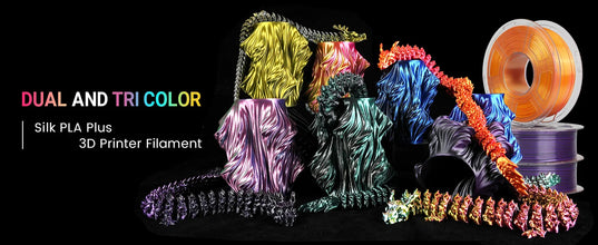 Silk PLA+ Filament – 5-Roll Bundle (1.75mm, 1.1KG Each) | Dual & Triple Rainbow Colors | Printin3D.co