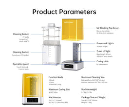 2-in-1 UV Resin Wash & Cure Station – For LCD/SLA 3D Printer Models, Rotary Curing & Deep Cleaning System | Printin3D.co