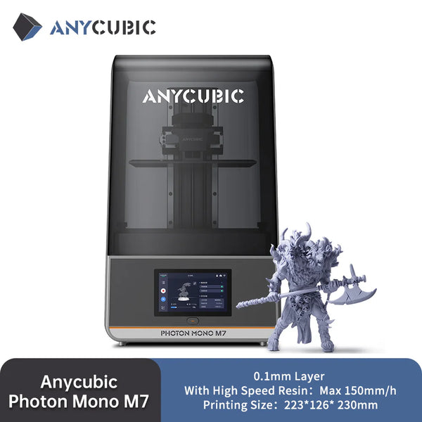 ANYCUBIC Photon Mono M7 – 14K MSLA Resin 3D Printer with 10” Screen, Ultra-Fast 150mm/h Speed & 223×126×230mm Build Volume | Printin3D.co