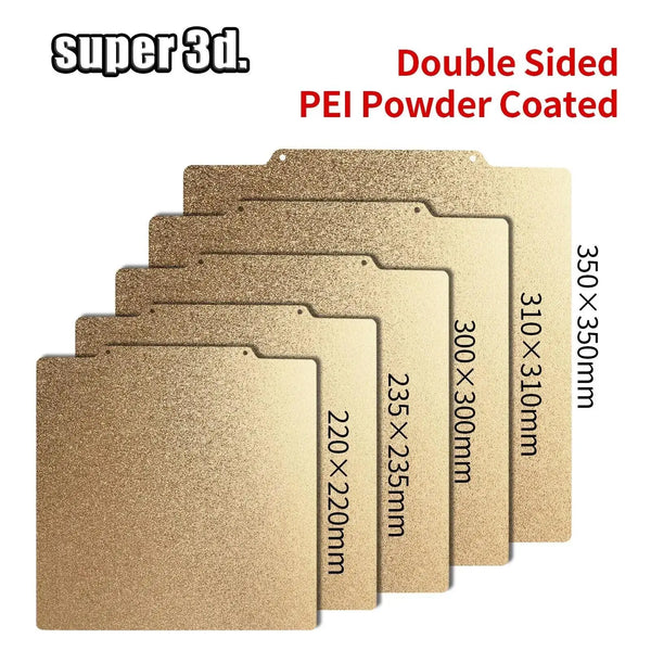 Double-Sided Magnetic PEI Build Plate – Spring Steel Sheet, Textured Surface, Multiple Sizes for Ender 3, CR10, P1P, and More | Printin3D.co