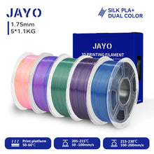 Silk PLA+ Filament – 5-Roll Bundle (1.75mm, 1.1KG Each) | Dual & Triple Rainbow Colors | Printin3D.co
