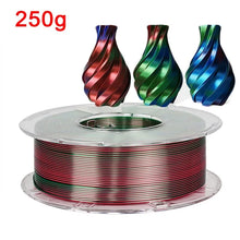 250G Silk PLA Rainbow Filament – Dual Color 1.75mm PLA for 3D Printers, Gold Blend Finish | Printin3D.co