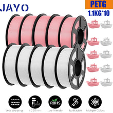 10-Roll PETG Filament Bundle – 1.75mm | Bubble-Free, Multi-Color 3D Printing | 1.1KG Each | Printin3D.co
