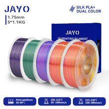 Silk PLA+ Filament – 5-Roll Bundle (1.75mm, 1.1KG Each) | Dual & Triple Rainbow Colors | Printin3D.co